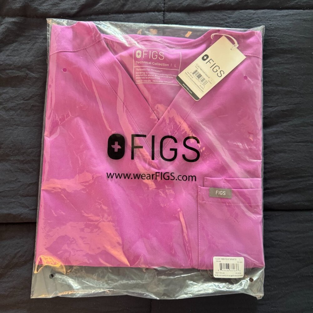 FIGS Leon Top and Axim Pants Scrub Set - Ultraberry (BRAND NEW) (LIMITED COLOR)